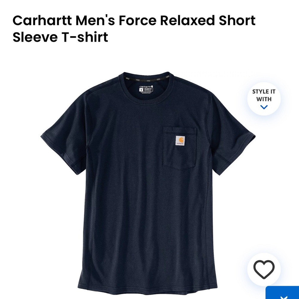 2XL Tall Navy Men’s Carhartt Shirt